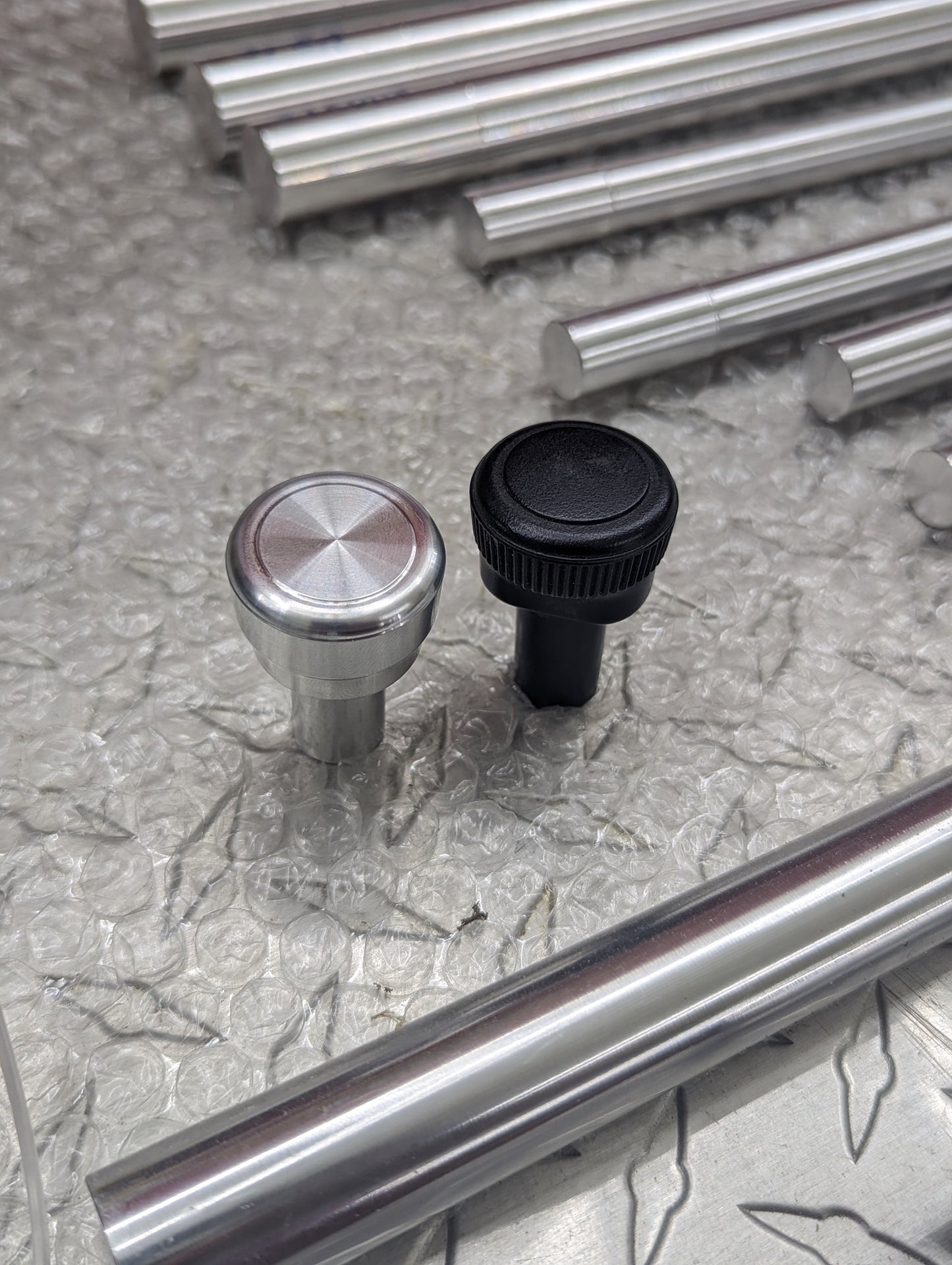 OBS Ford Billet Headlight Knob (Black/Raw)