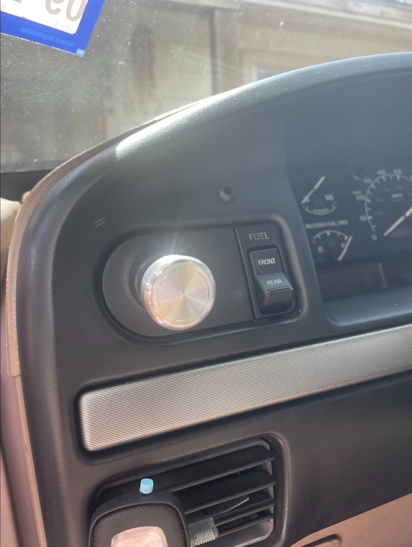 OBS Ford Billet Headlight Knob (Black/Raw)